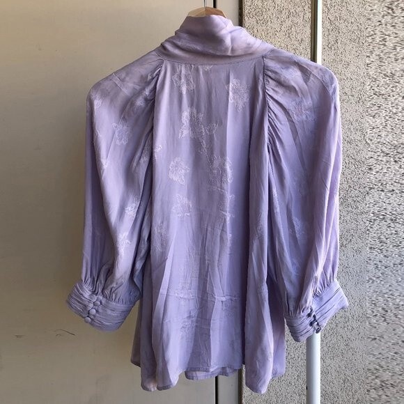 Zara Bow Blouse With Floral Print Size S - Picture 3 of 9